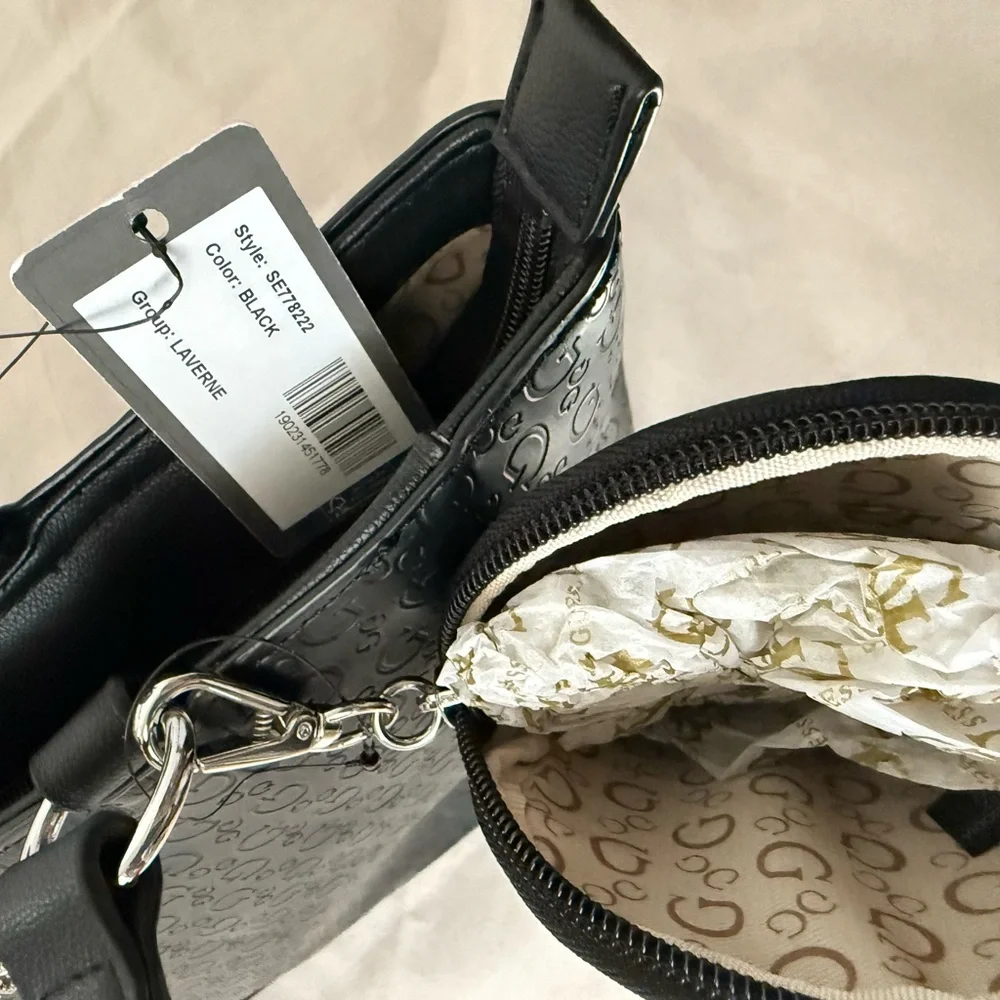 GUESS Black Patterned Tote - Picture 10 of 13